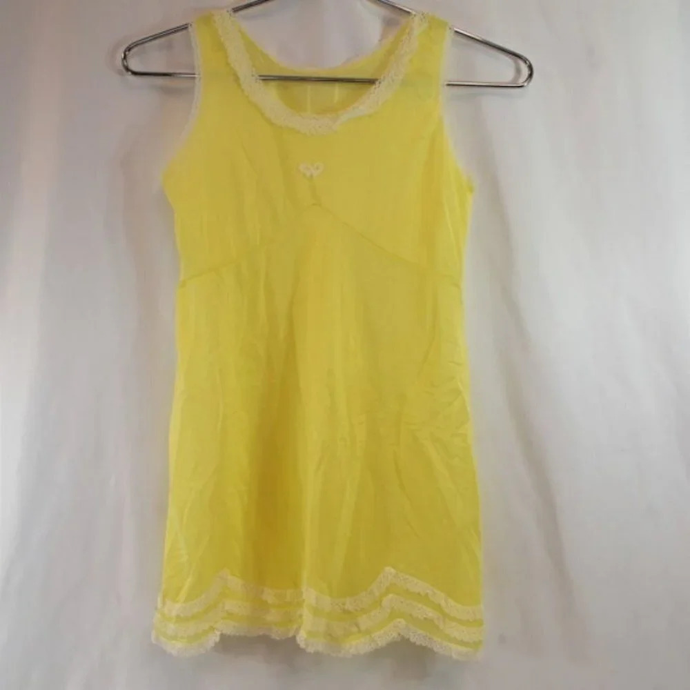 Vintage Girls Yellow Sleeveless  Halter Dress with Bow Size 3